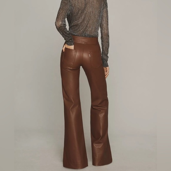 NWT ASKK NY Brighton Faux Leather Flare Pants - Picture 5 of 5